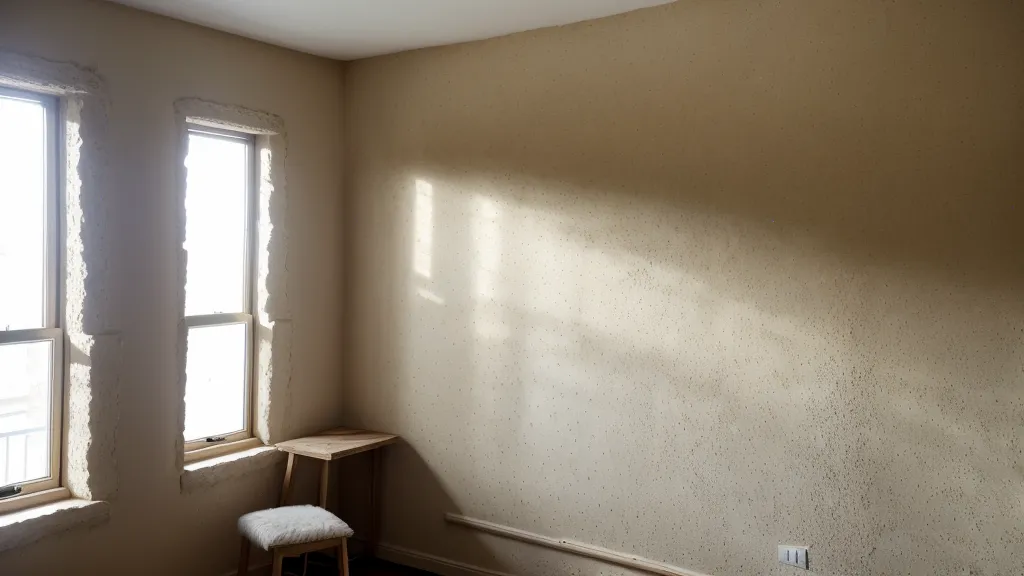 Pared de gotelé en un piso de alquiler con tiras adhesivas técnicas para colgar un espejo sin taladrar
