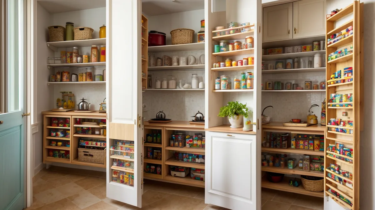 Ideas para organizar una despensa pequeña en una cocina de alquiler en Murcia, con botes y cestas ordenados