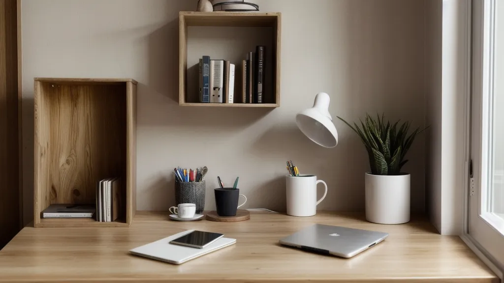 Escritorio de trabajo con iluminación neutra para evitar fatiga visual en un piso de alquiler