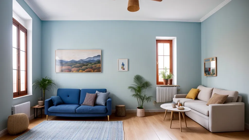 Muestras de tela y color para decidir el estilo decorativo del salón en un piso de alquiler