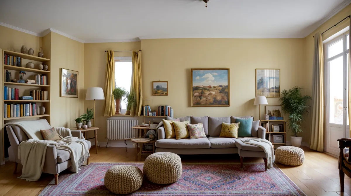 Salón de un piso de alquiler en Murcia decorado tras un curso de decoración de interiores online